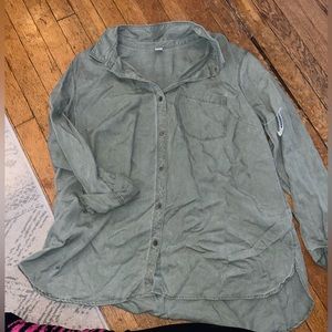 Green button up